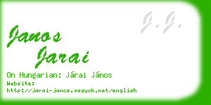 janos jarai business card
